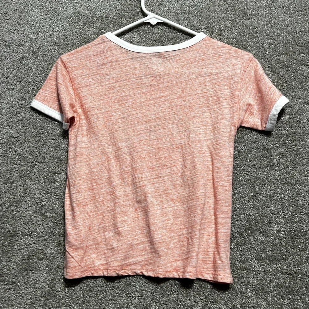Justice Girls Orange Short Sleeve Tee Shirt Top Size Small 7/8